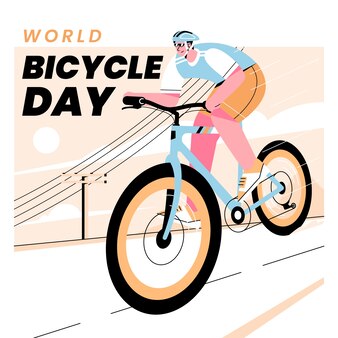 Illustration de la journée mondiale du vélo plat
