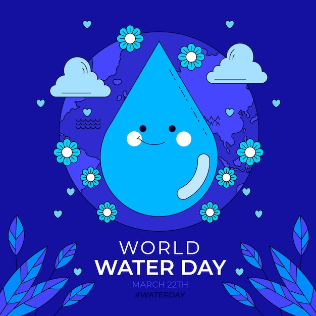 Vecteur gratuit illustration de la journée mondiale de l'eau dessinée à la main