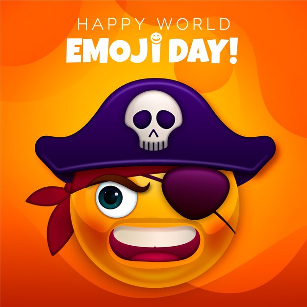 Illustration de la journée mondiale emoji dégradé avec des émoticônes