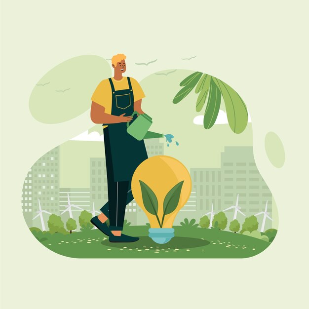 Illustration de la journée mondiale de l'environnement plat