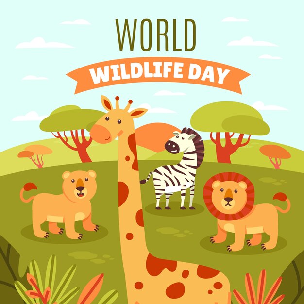 Illustration de la journée mondiale de la faune