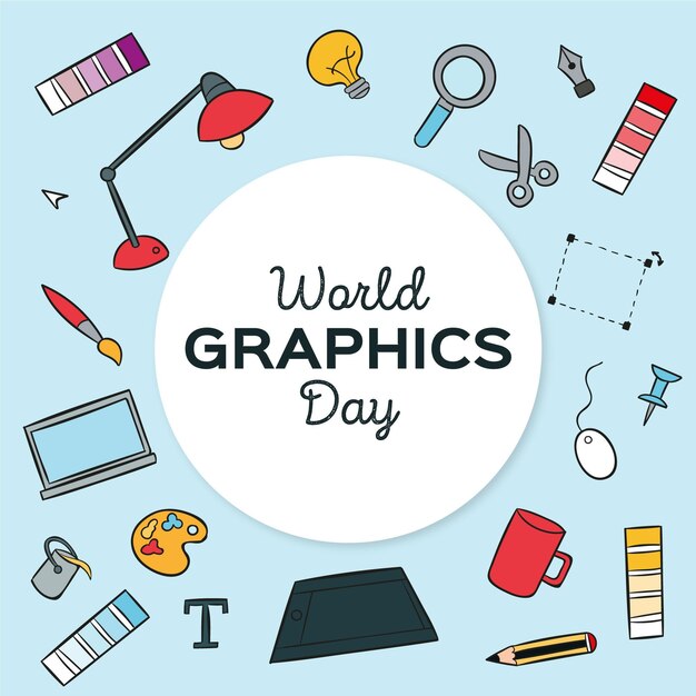 Illustration de la journée mondiale des graphiques dessinés à la main