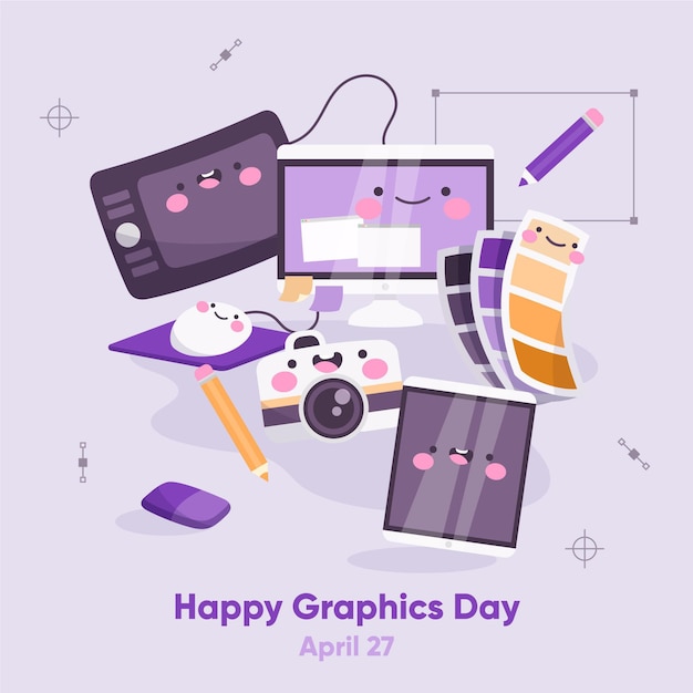 Vecteur gratuit illustration de la journée mondiale des graphiques dessinés à la main