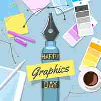 Vecteur gratuit illustration de la journée mondiale des graphiques dessinés à la main