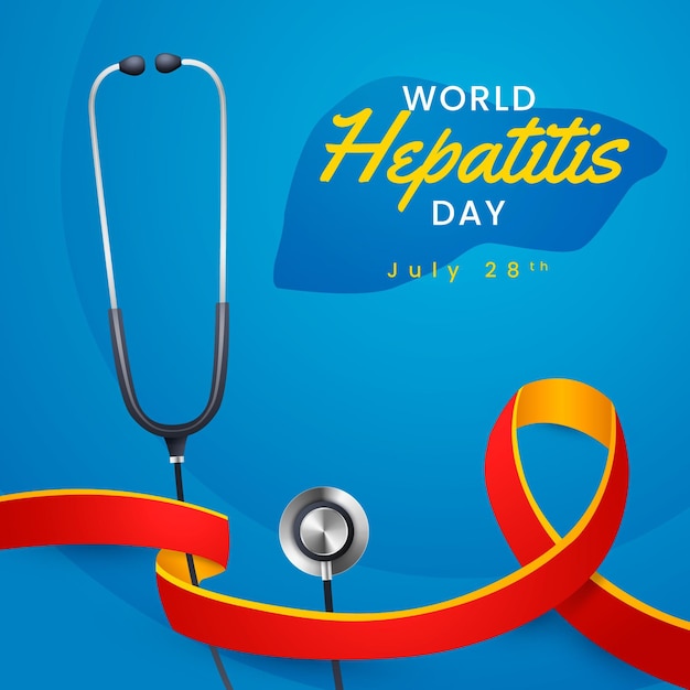 Vecteur gratuit illustration de la journée mondiale de l'hépatite dégradée