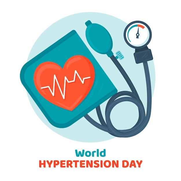 Vecteur gratuit illustration de la journée mondiale de l'hypertension dessinée à la main
