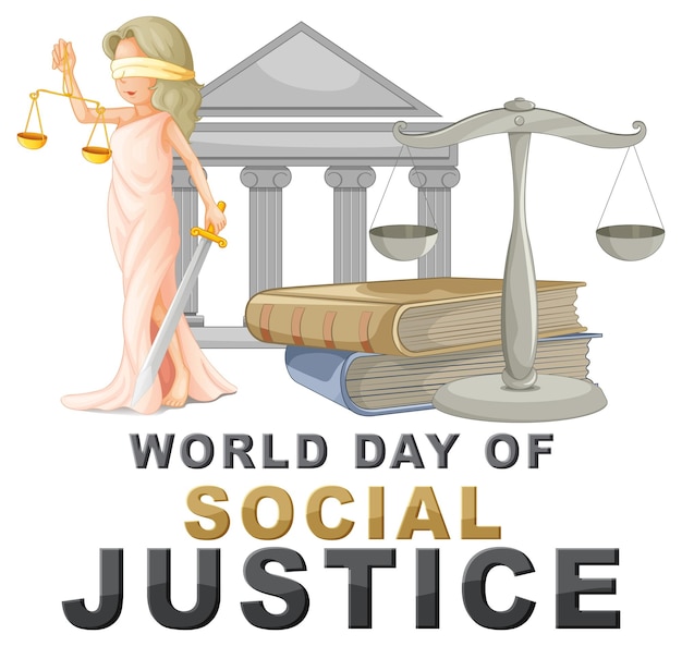 Vecteur gratuit illustration de la journée mondiale de la justice sociale