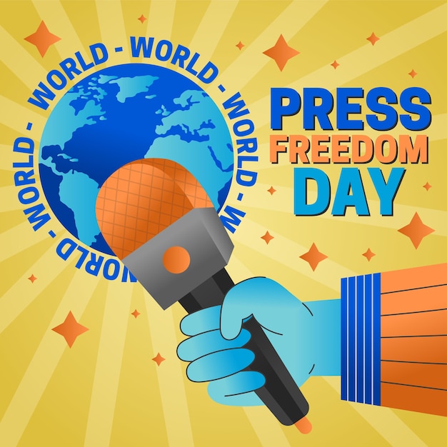 Vecteur gratuit illustration de la journée mondiale de la liberté de la presse dégradé