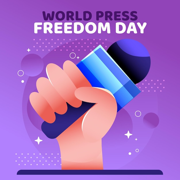 Illustration de la journée mondiale de la liberté de la presse dégradé