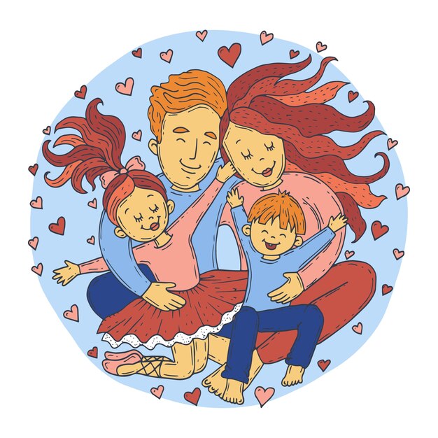 Illustration de la journée mondiale des parents dessinée à la main