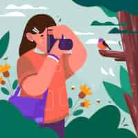 Vecteur gratuit illustration de la journée mondiale de la photographie à plat