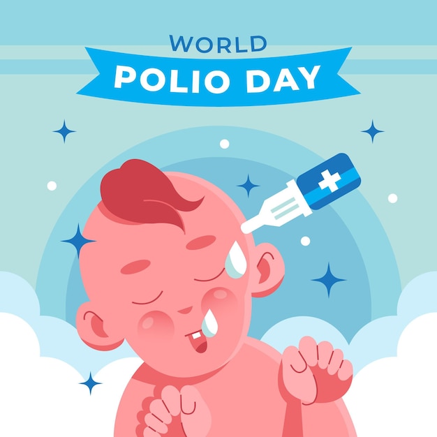 Vecteur gratuit illustration de la journée mondiale de la polio