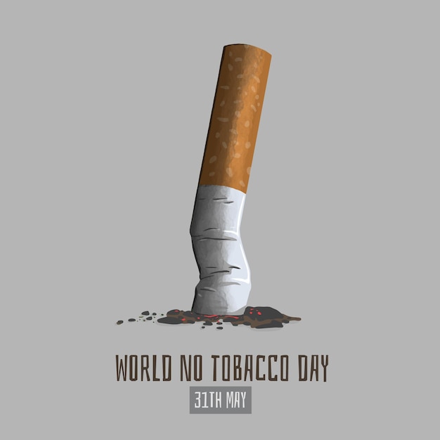 Illustration de la journée mondiale sans tabac dessinée à la main