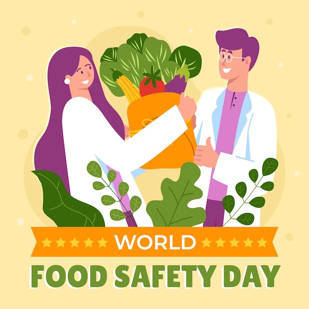 Illustration de la journée mondiale de la sécurité alimentaire dessinée à la main