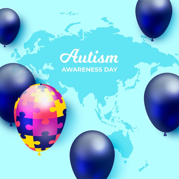 Illustration de la journée mondiale de sensibilisation à l'autisme réaliste