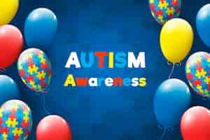Vecteur gratuit illustration de la journée mondiale de sensibilisation à l'autisme réaliste