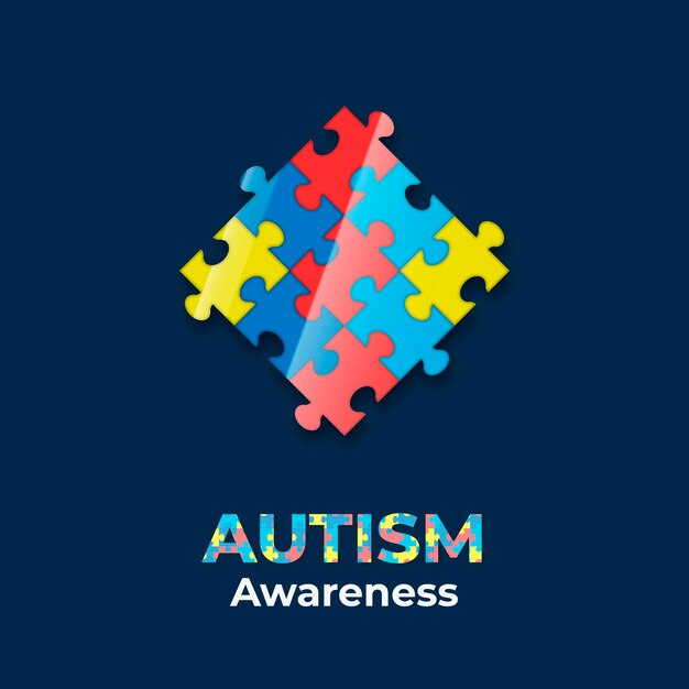Illustration de la journée mondiale de sensibilisation à l'autisme réaliste