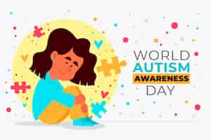 Vecteur gratuit illustration de la journée mondiale de sensibilisation à l'autisme