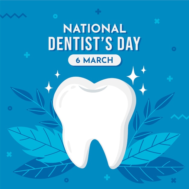 Illustration De La Journée Nationale Du Dentiste Plat