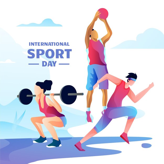 Illustration de la journée nationale du sport dégradé