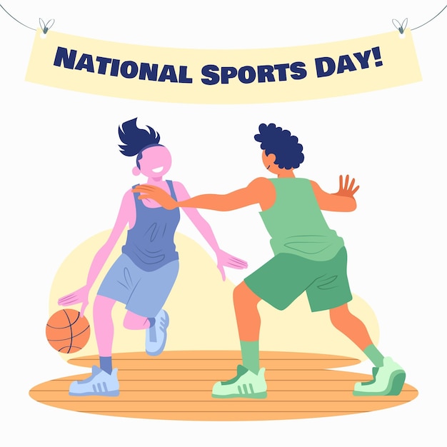 Vecteur gratuit illustration de la journée nationale du sport indonésien