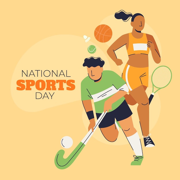 Vecteur gratuit illustration de la journée nationale du sport