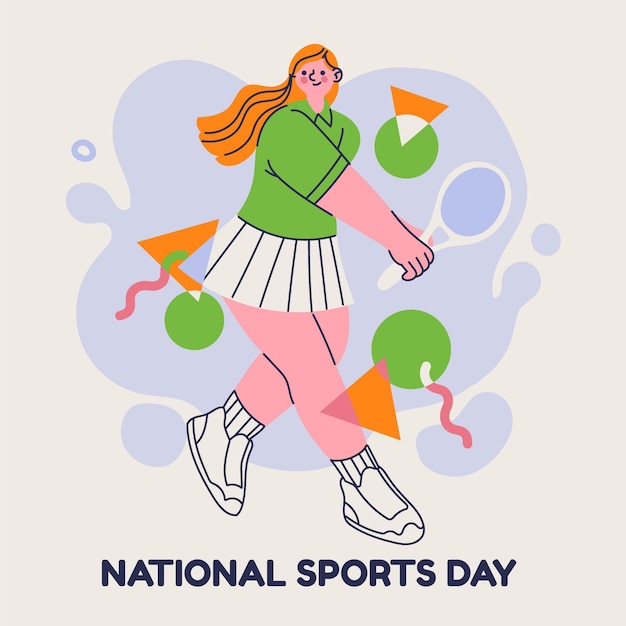 Vecteur gratuit illustration de la journée nationale du sport