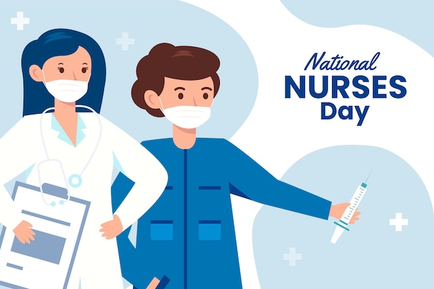Vecteur gratuit illustration de la journée nationale des infirmières