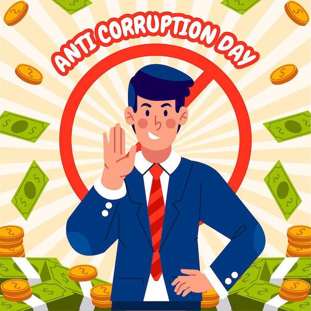 Illustration De La Journée Plate Anti-corruption