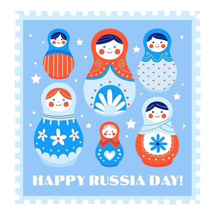 Vecteur gratuit illustration de la journée de la russie dessinée à la main