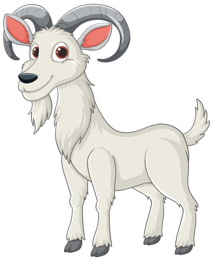 Vecteur gratuit l'illustration joyeuse de la chèvre de dessin animé