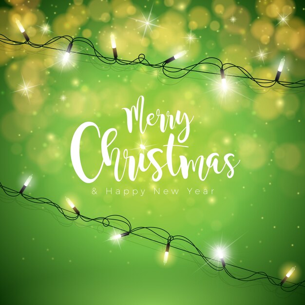 Illustration De Joyeux Noël Sur Fond Vert Avec La Typographie Et La