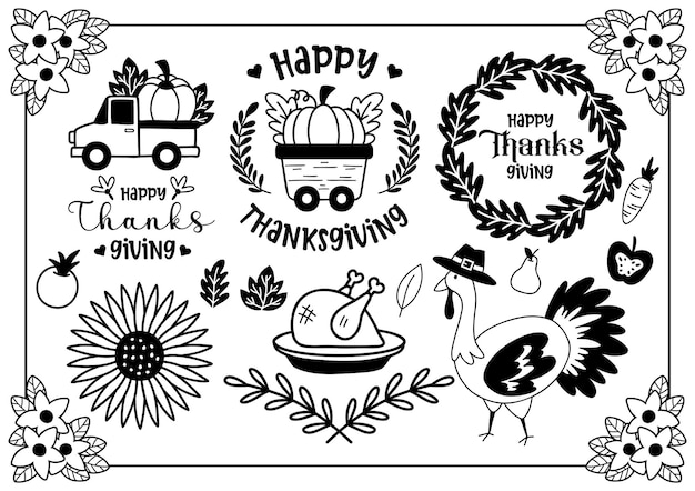 Illustration de joyeux thanksgiving vecteur pour bannière, affiche, flyer