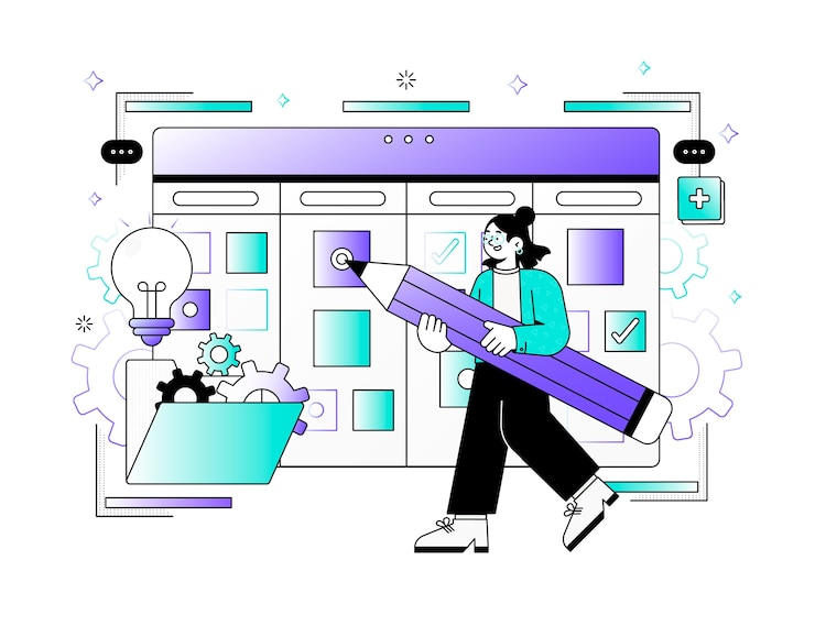 Vecteur gratuit illustration de kanban dégradé