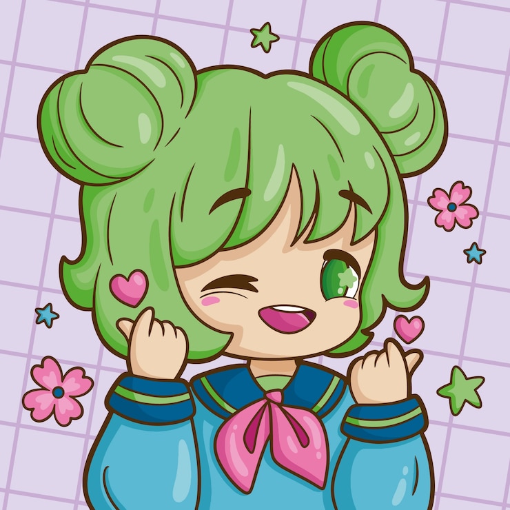 Vecteur gratuit illustration de kawaii anime dessiné à la main