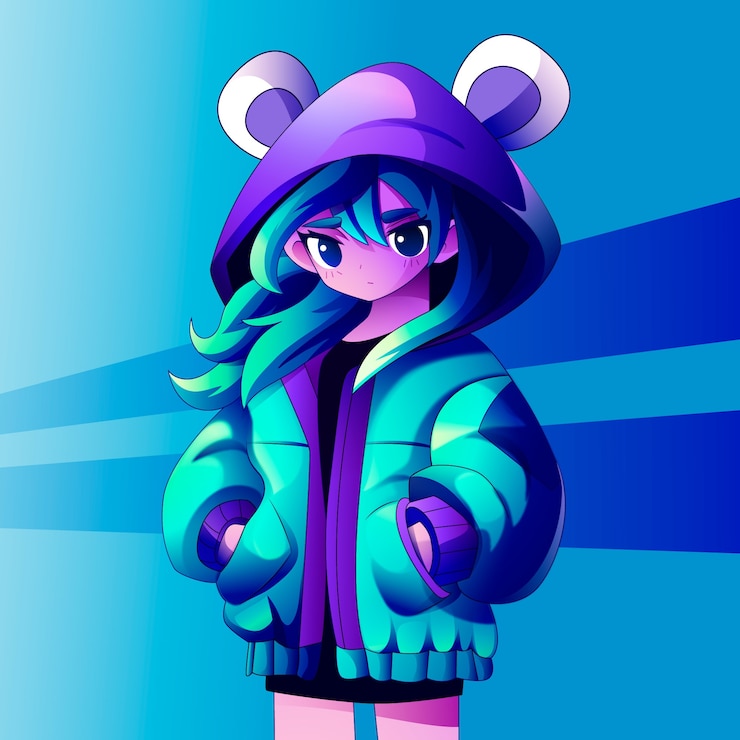 Vecteur gratuit illustration de kawaii anime dessiné à la main