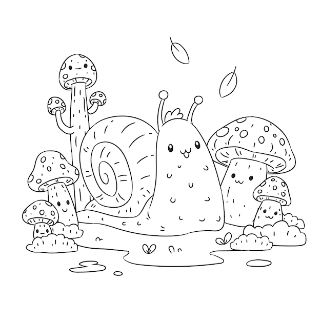 Illustration kawaii dessinée à la main