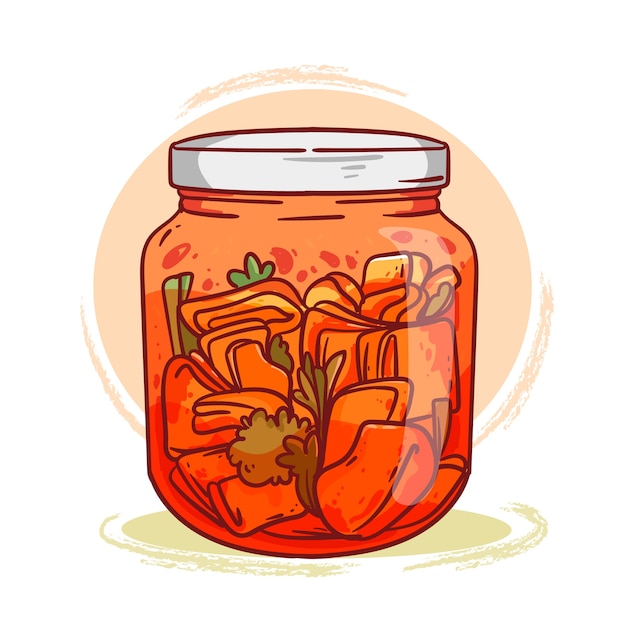 Illustration De Kimchi Dessiné à La Main