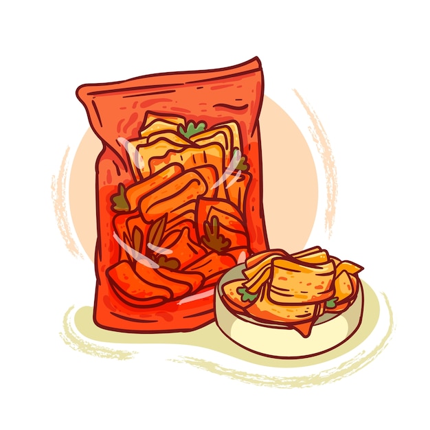 Illustration De Kimchi Dessiné à La Main