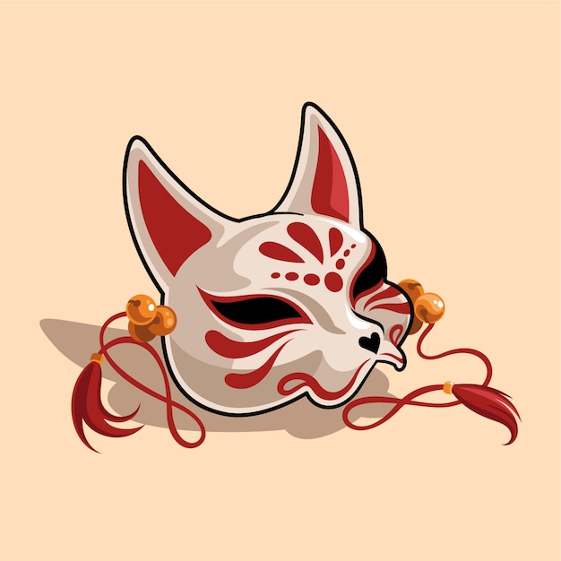 Vecteur gratuit illustration de kitsune dessinés à la main