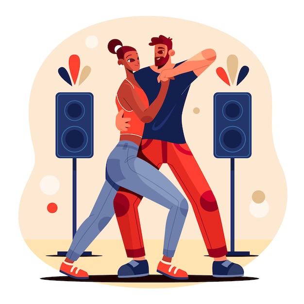 Vecteur gratuit illustration de kizomba design plat