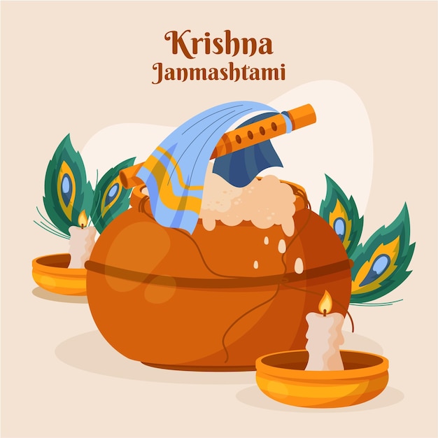 Illustration de Krishna janmashtami