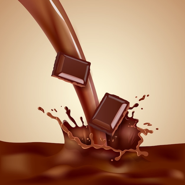 Vecteur gratuit illustration de lait au chocolat