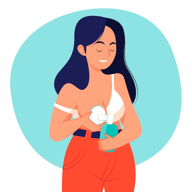 Illustration de lait maternel dessiné à la main