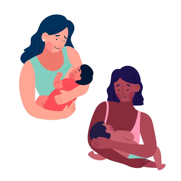 Illustration de lait maternel dessiné à la main