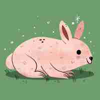 Vecteur gratuit illustration de lapin kawaii dessiné à la main