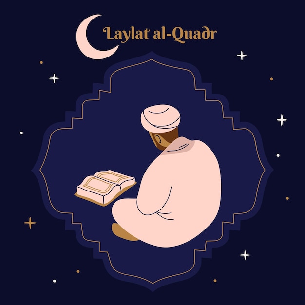 Vecteur gratuit illustration de laylat al-qadr dessinée à la main