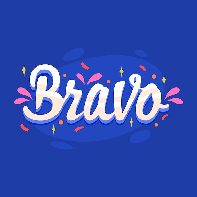 Illustration de lettrage bravo design plat