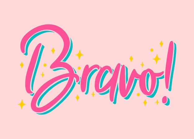 Illustration De Lettrage Bravo Design Plat