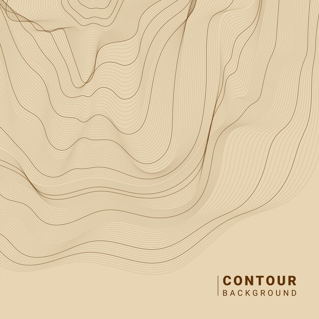 Illustration de lignes de contour abstraites marron